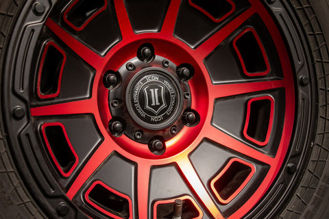 ICON Victory 17x8.5 5x4.5 0mm Offset 4.75in BS Satin Black w/Red Tint Wheel - 3017856547SBRT