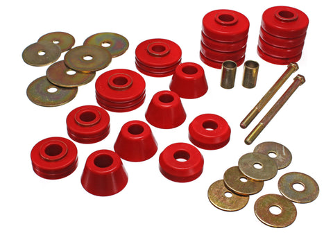 Energy Suspension 67-72 GM 3/4 Ton C-20/C2500 / 1 Ton C-30/C3500 2WD Red Body(cab) Mount Set - 3.4107R