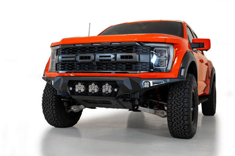 Addictive Desert Designs 2021+ Ford Raptor Bomber Front Bumper w/ 3 Baja Designs LP6 Light Mounts - F210014100103