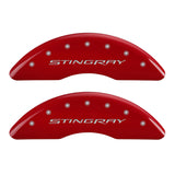 MGP 4 Caliper Covers Engraved Front & Rear Stingray Red finish silver ch - 13084SSTYRD