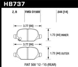 Hawk 12-15 Fiat 500 Abarth Rear HPS 5.0 Brake Pads - HB737B.544