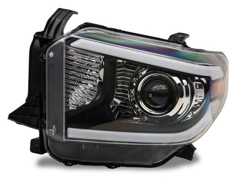 Raxiom 14-21 Toyota Tundra Axial Series Projector Headlights w/ LED Bar- Blk Housing (Clear Lens) - TU16010