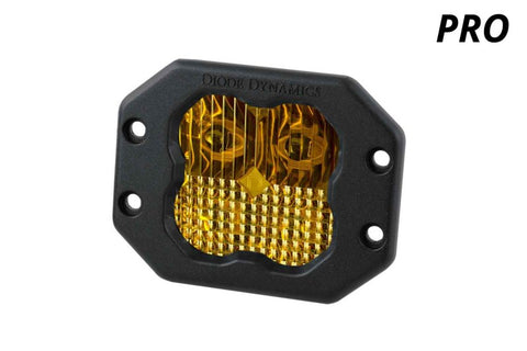 Diode Dynamics SS3 LED Pod Pro - Yellow SAE Fog Flush (Single) - DD6214S