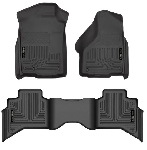 Husky Liners 09-12 Dodge Ram 1500 Quad Cab WeatherBeater Black Front & Second Seat Floor Liner - 99011