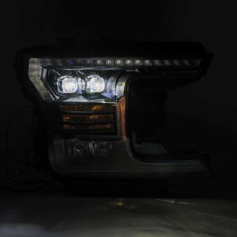 AlphaRex 18-19 Ford F-150 NOVA LED Proj Headlights Plank Style Matte Black w/Activ Light/Seq Signal - 880182