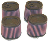 K&N Universal Rubber Oval Tprd Filter 2.125in Flg ID/3.5in TOSL/2.5in TOSW/4in BOSL/3in BOSW/4in H - RU-2989