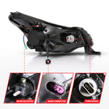 ANZO 2008-2011 Ford Focus Projector Headlights Black - 121272