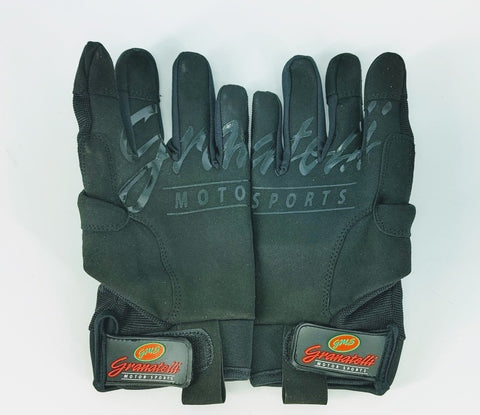 Granatelli Large Mechanics Work Gloves - Black w/Touch Screen Finger Tips & Granatelli Logo - 706531