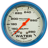 Autometer Ultra-Nite 2-5/8in 140-280 Degree Liquid Filled Mechanical Glow In Dark Water Temp Gauge - 4231