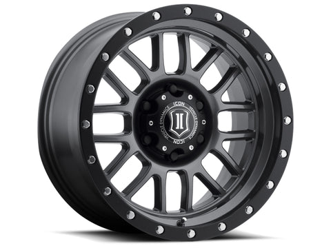 ICON Alpha 17x8.5 5x5 0mm Offset 4.75in BS 71.5mm Bore Gun Metal Wheel - 1217857347GM