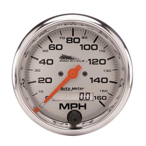 Autometer Pro-Cycle Gauge Speedo 3 3/4in 160 Mph Elec Silver - 19356