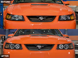 Raxiom 99-04 Ford Mustang Dual LED Halo Projector Headlights- Black Housing (Clear Lens) - 101684