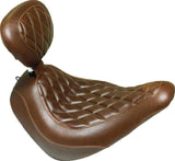 Mustang 97-21 Harley Touring Sissy Bar Pad w/Black Pearl Studs (14 inch x 9 inch) - Black - 76571