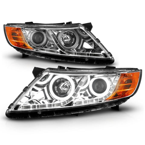 ANZO 2011-2013 Kia Optima Projector Headlights w/ Halo Chrome (CCFL) - 121459