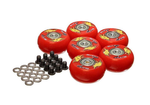 Energy Suspension 2.375in Black Hyper-Glide PolyCreeper Wheels (Set of 6) - 9.9172G
