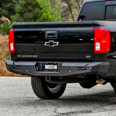 Westin 14-18 Chevy Silverado 1500 Pro-Series Rear Bumper - Textured Black - 58-421005
