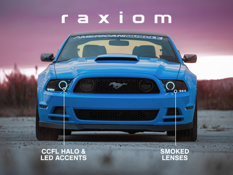 Raxiom 13-14 Ford Mustang w/ Factory HIDLED Halo Projector Headlights- Black Housing (Smoked Lens) - 49170