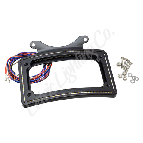 Letric Lighting 10-13 Road Glide Perfect Plate Light Black Curved License Plate Frame - LLC-CPPL-B3