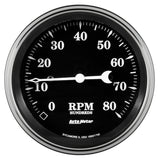 Auto Meter Gauge Tachometer 3 3/8in 8k RPM In-Dash Old Tyme Black - 1790