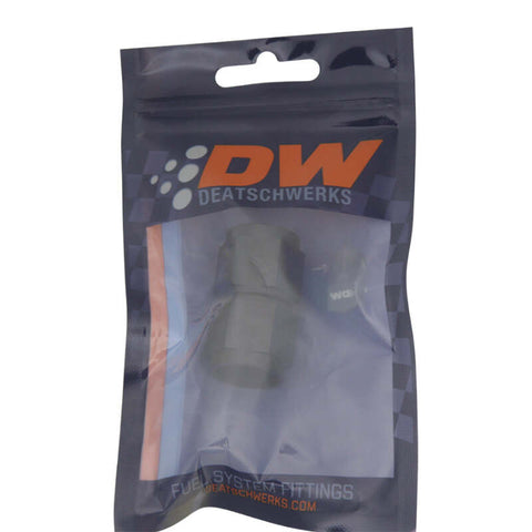 DeatschWerks 8AN Flare Female Swivel to 8AN Flare Female Swivel - Anodized Matte Black - 6-02-0210-B