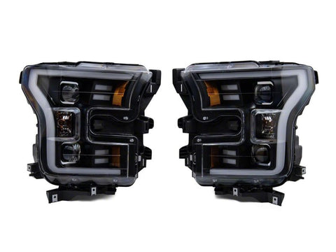Raxiom 15-17 Ford F-150 G3 Projector Headlights w/ LED Accent- Blk Housing (Clear Lens) - T542837