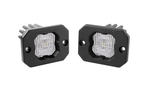 Diode Dynamics Stage Series C1 LED Pod - White SAE Fog Flush WBL (Pair) - DD6849P