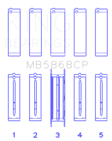 King Engine Bearings General Motors 169 Lk5 Vortec 16V DOHC Main Bearing Set - MB5868CP