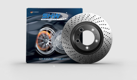 SHW 00-04 Porsche Boxster Roadster S 3.2L Rear Cross-Drilled Monobloc Brake Rotor (98635240301) - PRX39863