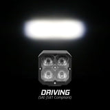 XK Glow Flush Mount XKchrome 20w LED Cube Light w/ RGB Accent Light Kit w/ Cntrlr- Driving Beam 2pc - XK065002-D-KIT