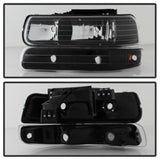 xTune Chevy Tahoe 00-06 Amber Crystal Headlights w/ Bumper Lights Black HD-JH-CSIL99-SET-AM-BK - 5064219