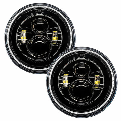Oracle 7in High Powered LED Headlights - Black Bezel - Blue - 5769-002