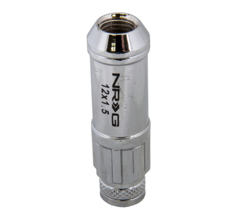 NRG 700 Series M12 X 1.5 Steel Lug Nut w/Dust Cap Cover Set 21 Pc w/Locks & Lock Socket - Silver - LN-LS700SL-21