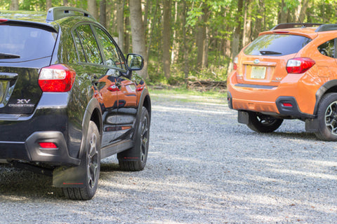 Rally Armor 13-17 Subaru Crosstrek XV Black UR Mud Flap w/Grey Logo - MF26-UR-BLK/GRY