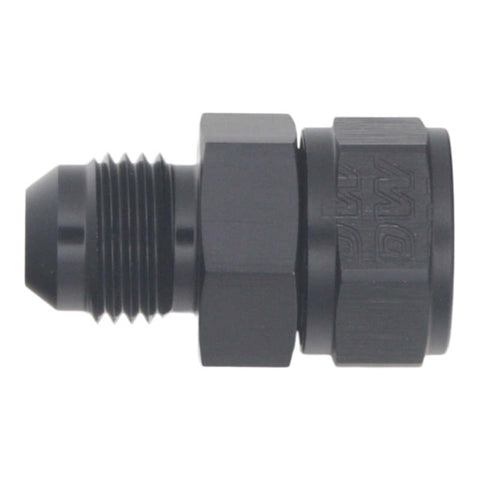DeatschWerks 6AN Male Flare to Fuel Pump Outlet Barb Adapter - Anodized Matte Black - 6-02-0735-B