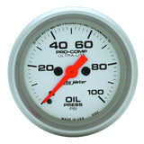 Autometer Ultra-Lite 52mm 0-100 PSI Full Sweep Electronic Oil Pressure Gauge - 4353