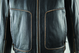 River Road Hoodlum Vintage Leather Jacket Black - Small - 094382