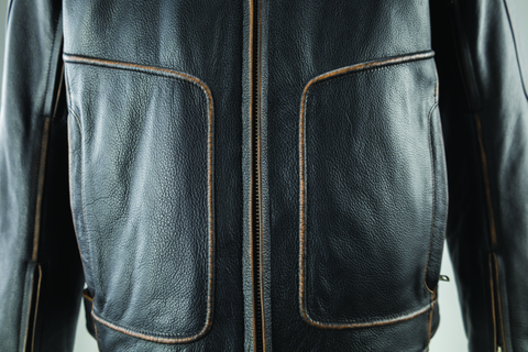 River Road Hoodlum Vintage Leather Jacket Black - Small - 094382