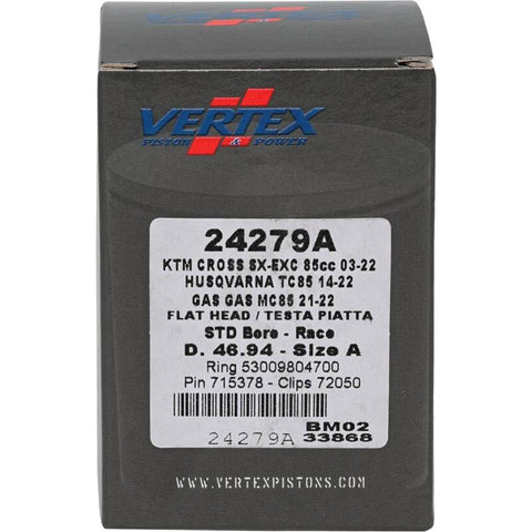 Vertex Piston 09-24 KTM 85 SX 85cc Cast Race Piston Kit - 24279A