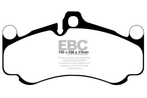 EBC 10-12 Porsche 911 (997) (Cast Iron Rotor only) 3.8 GT3 Yellowstuff Front Brake Pads - DP42094R
