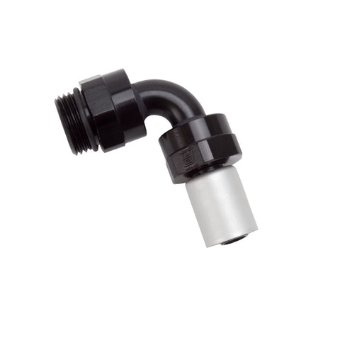 Russell Performance -8 SAE Port Male to -8 AN Hose 90 Degree Crimp On Hose End - Black Anodized - 610840