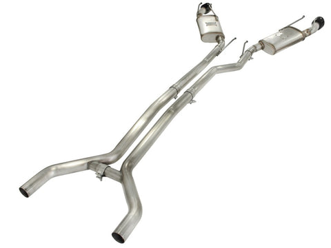 aFe MACHForce XP Exhaust 2.5in Stainless Steel CB/10-13 Chevy Camaro V6-3.6L (td) (gloss blk tip) - 49-44042-B