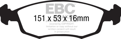 EBC 11+ Fiat 500 1.4 (ATE Calipers) Redstuff Front Brake Pads - DP31879C