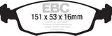 EBC 11+ Fiat 500 1.4 (ATE Calipers) Ultimax2 Front Brake Pads - UD1568