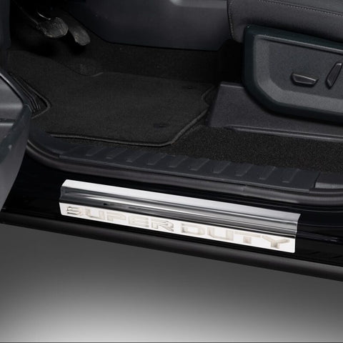 Putco 99-16 Ford SuperDuty Regular Cab & Super Cab w/ SUPERDUTY Etching - 2pcs SS Door Sills - 95128FD