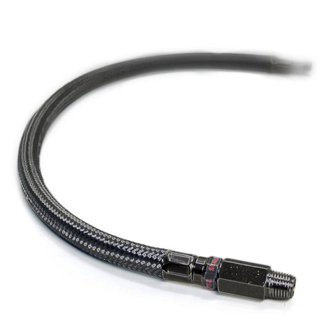 Kleinn 18In Stainless Steel Braided Leader Hose w/ Check Valve-1/4In M NPT Inlet/ 1/4In M NPT Outlet - 30202