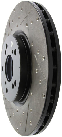 StopTech 04-08 Acura TL (Brembo Caliber) SportStop Slotted &amp; Drilled Right Front Rotor - 127.40062R