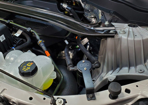 J&L 2020-2022 Ford Explorer 2.3L EcoBoost Driver Side Oil Separator 3.0 - Black Anodized - 3055D-B