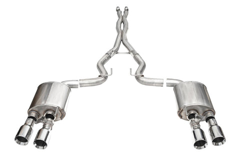 Corsa 24+ Ford Mustang Dark Horse 5.0L 3in Dual Rear Exit Cat-Back w/Twin 4.5in Polish Straight Tip - 21266