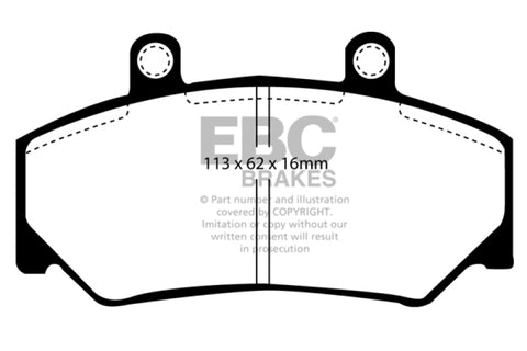 EBC 91-95 Volvo 940 (ABS) 2.3 (Bendix) Redstuff Front Brake Pads - DP3800C