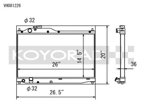 Koyo 00-09 Honda S2000 2.0/2.2L (MT) Radiator - VH081226